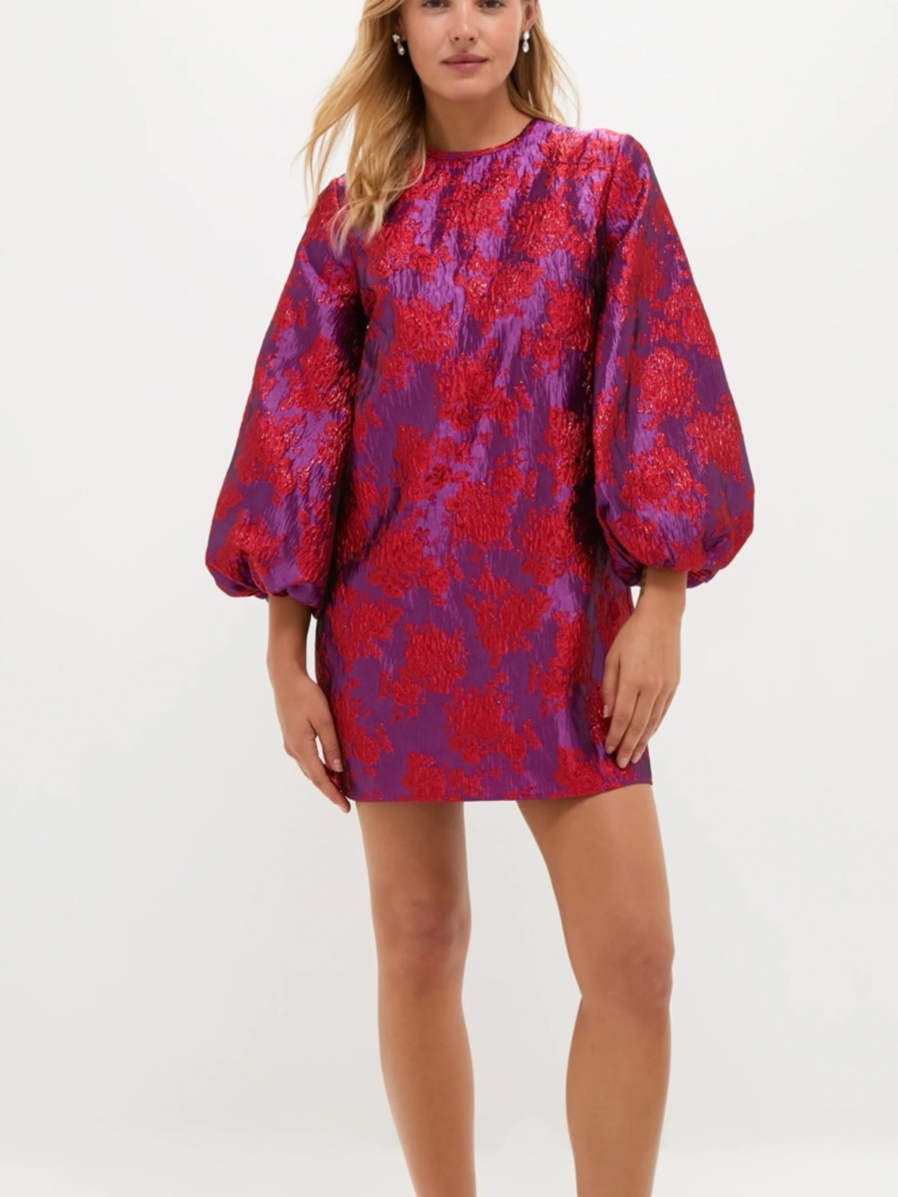 Tuckernuck Purple & Red Jacquard Mini Dress NWT
